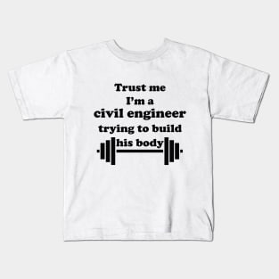 engineer body builder Kids T-Shirt